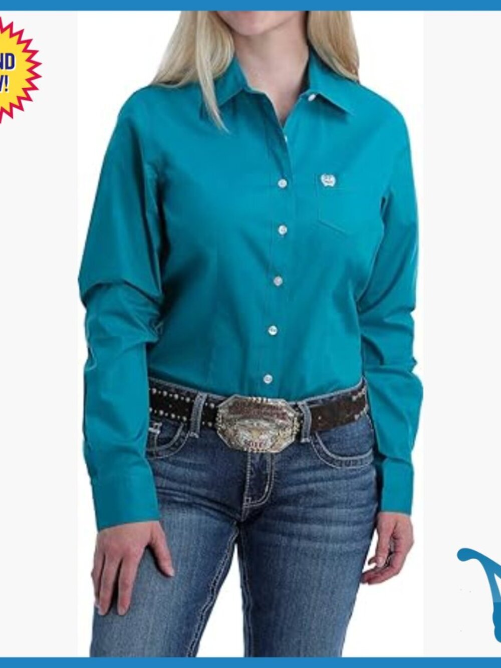 Long Sleeve Button Down Western Shirt with Stretch Fabric